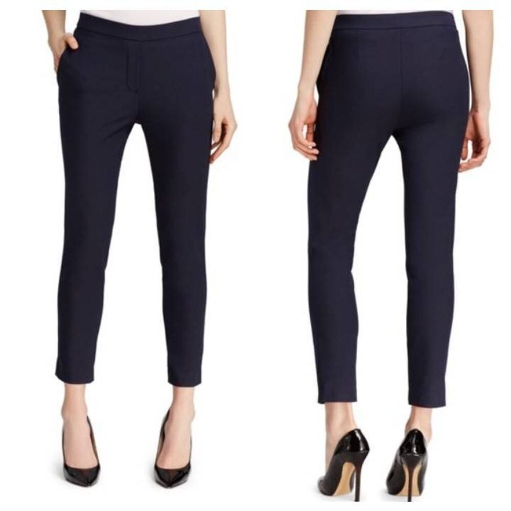 Theory navy thaniel approach pull on dress pants size 4 woman’s cropped EUC navy